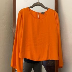 Vince Camino long sleeved orange top. Polyester. Size XL